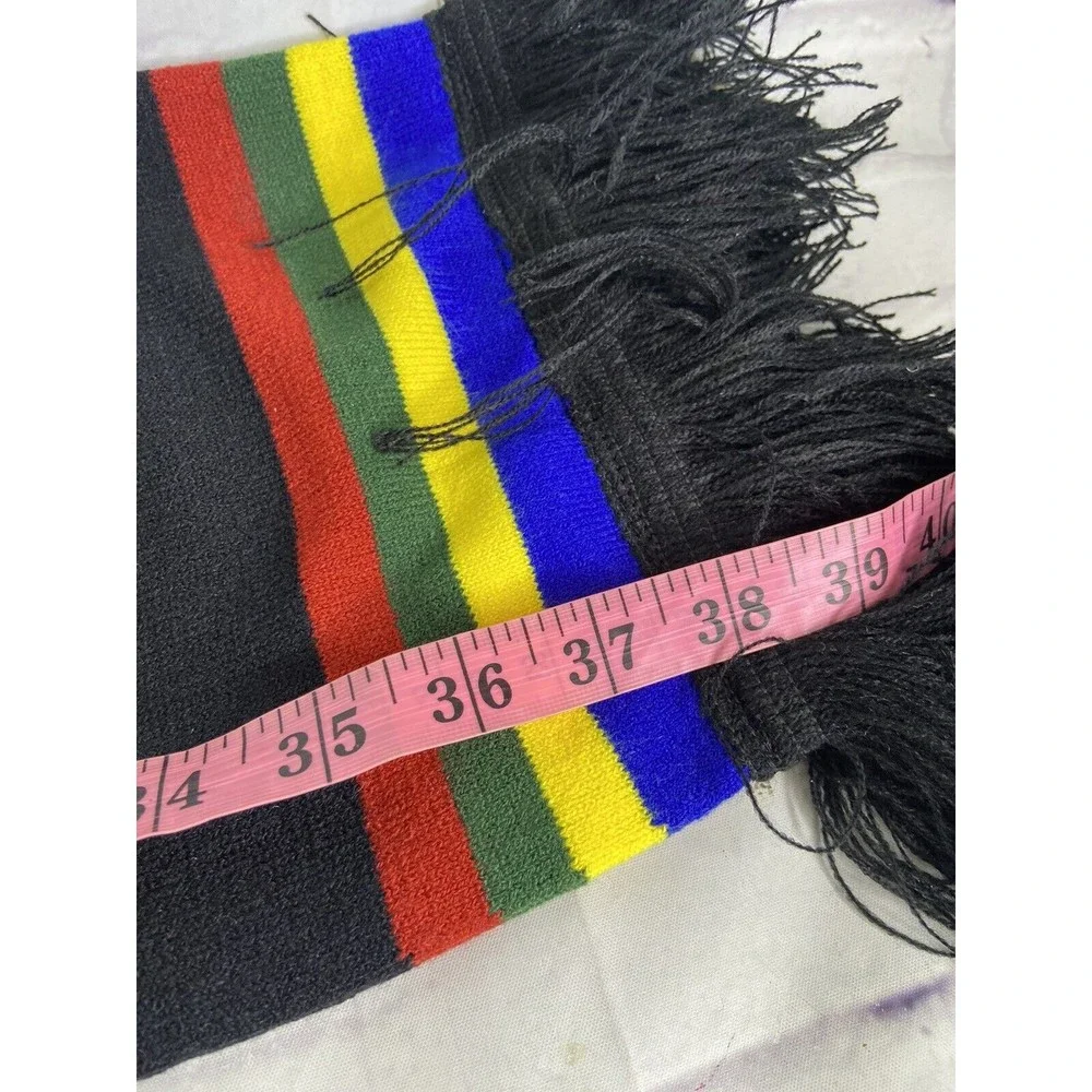 Harry Potter Crest Logo Multicolor Striped Winter Scarf with Fringe Adult Unisex
